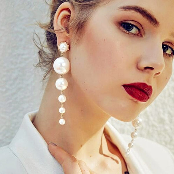 Golden Color Round Ball  Geometric Earrings For Party