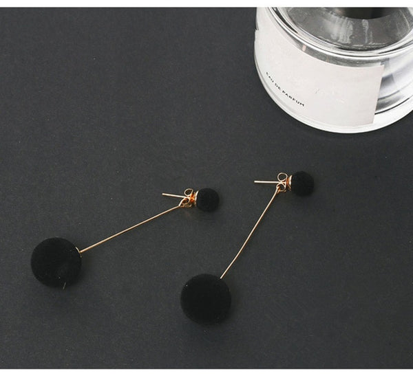 Golden Color Round Ball  Geometric Earrings For Party