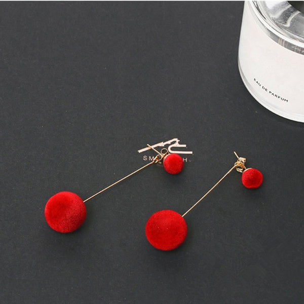 Golden Color Round Ball  Geometric Earrings For Party