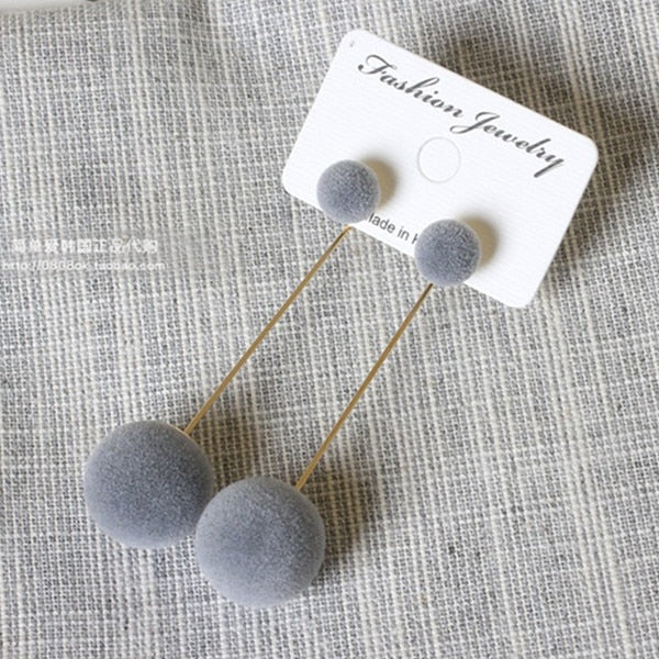 Golden Color Round Ball  Geometric Earrings For Party