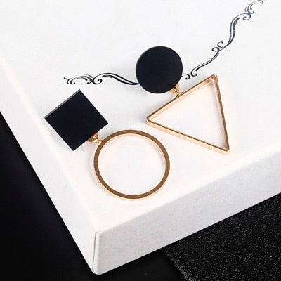 Golden Color Round Ball  Geometric Earrings For Party